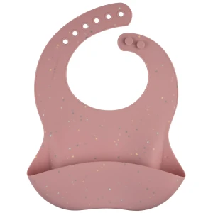 51/029 CANPOL - Śliniak silikonowy z kieszonką DOTS pink