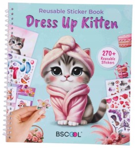 45565 BSCOOL - Sticker Dress up Kitten - Książeczka z naklejkami