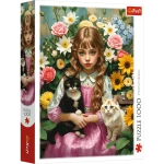 10976 Trefl Puzzle - Dziewczynka z kotami 1000 el. 