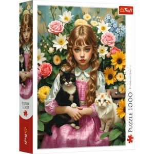 10976 Trefl Puzzle - Dziewczynka z kotami 1000 el. 