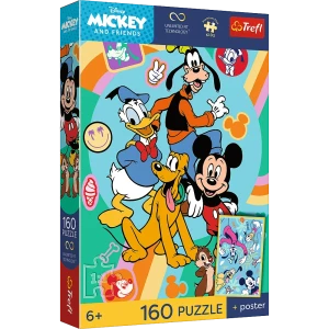15440 Trefl Puzzle Premium Plus Kids - Mysia godzina Mickey Mouse + kolekcjonerski plakat 160 el.