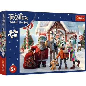 16540 Trefl Puzzle XMAS - Mikołaj i renifer na ratunek 100 el.