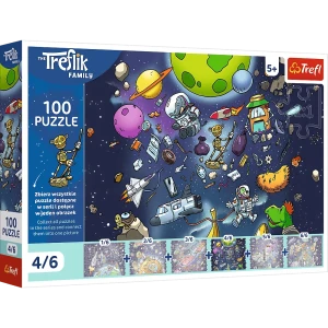 16544 Trefl - Puzzle Robobot w kosmosie, Rodzina Treflików 100 el.