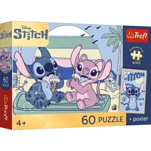 17430 Trefl Puzzle Premium Plus Kids - Zabawa ze Stitchem, Lilo&Stitch 60 el.