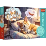 17434 Trefl Puzzle - Corgi w krainie snów 60 el.