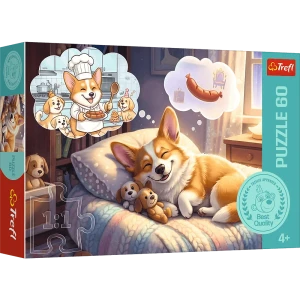17434 Trefl Puzzle - Corgi w krainie snów 60 el.