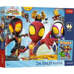 14391 Trefl Puzzle MAXI PREMIUM PLUS KIDS - Przygody pajęczej ekipy, Marvel Spidey 24 el.