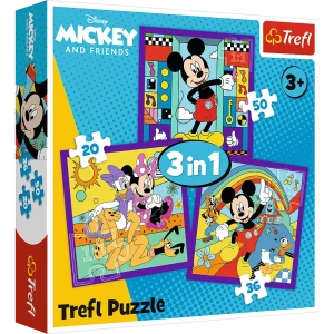 34894 Trefl Puzzle 3w1 - Miki i jego wesoła ekipa, Disney