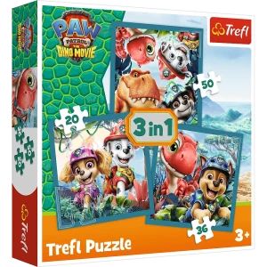 34903 Trefl Puzzle 3w1 -  Paw Patrol i wyspa dinozaurów, The Dino Movie