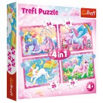 34389 Trefl - Puzzle 4w1 Jednorożce i magia