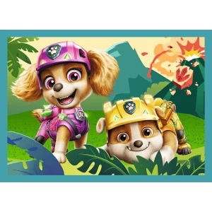 34687 Trefl Puzzle 4w1 - Historie z wyspy dinozaurów, Psi Patrol The Dino Movie