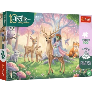 16577 Trefl Puzzle Inspired By Fantasy - Zwierzęta z magicznego lasu, Rodziny Treflików 100 el. 