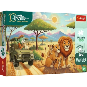 16593 Trefl Puzzle Inspired By Nature - Lwy, Rodziny Treflików 100 el. 