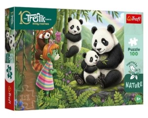 16595 Trefl Puzzle Inspired By Nature - Pandy, Rodziny Treflików 100 el. 