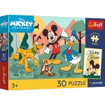18339 Trefl Puzzle Premium Plus Kids - Bajkowe chwile, Disney + kolekcjonerski plakat 30 el.