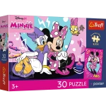 18340 Trefl Puzzle Premium Plus Kids - Radosna Minnie, Disney + kolekcjonerski plakat 30 el.