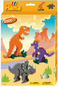 3434 Hama Midi - Koraliki z podkładkami Dinozaury 2000 el.